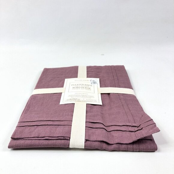 Williams Sonoma Pleated Edge Table Runner 16x108 Hazy Lilac Mauve Linen - Picture 4 of 12